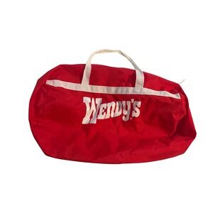 Wendy's Duffle Bag Vintage Promotional Red White Logo Gym Travel Bag OS